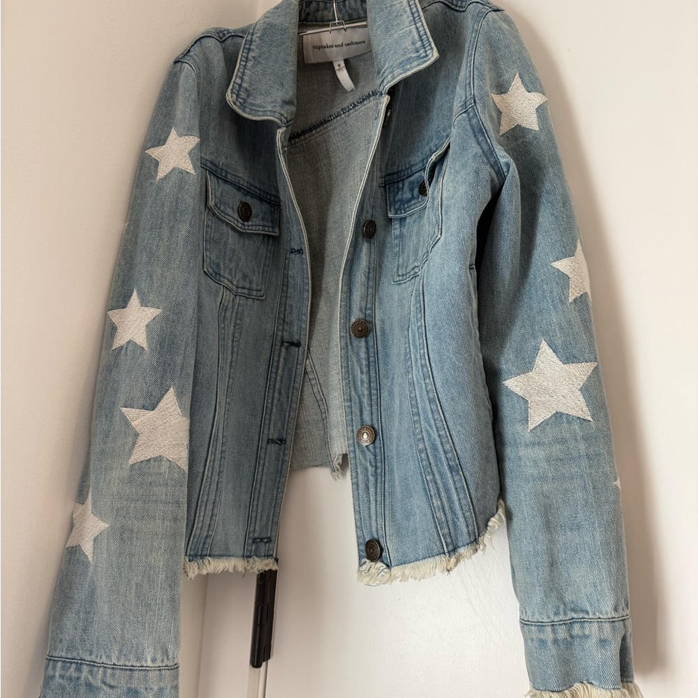 Cupcakes & Cashmere Star Jean Jacket - Light Blue